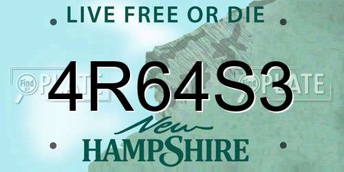 4R64S3 New Hampshire License Plate