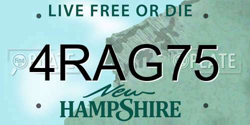 4RAG75 New Hampshire License Plate