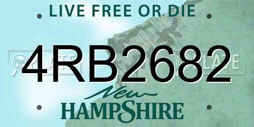 4RB2682 New Hampshire License Plate