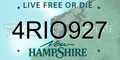 4RIO927 New Hampshire License Plate