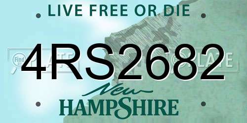 4RS2682 New Hampshire License Plate