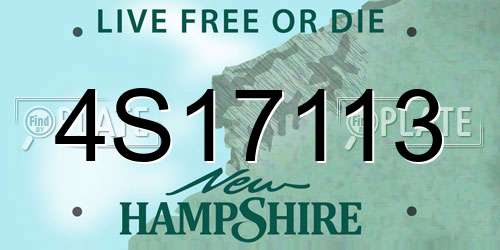 4S17113 New Hampshire License Plate