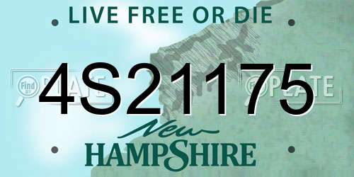4S21175 New Hampshire License Plate
