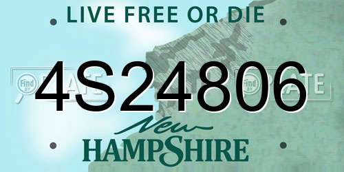 4S24806 New Hampshire License Plate