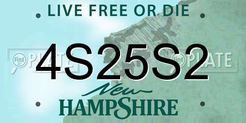 4S25S2 New Hampshire License Plate