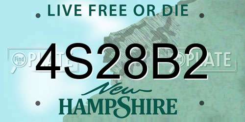 4S28B2 New Hampshire License Plate