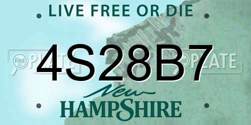 4S28B7 New Hampshire License Plate