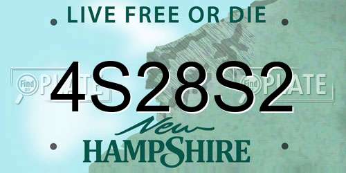 4S28S2 New Hampshire License Plate