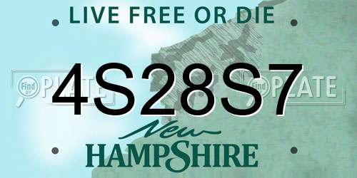 4S28S7 New Hampshire License Plate