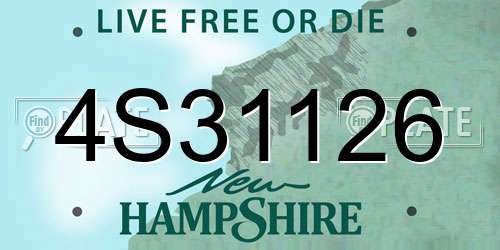 4S31126 New Hampshire License Plate