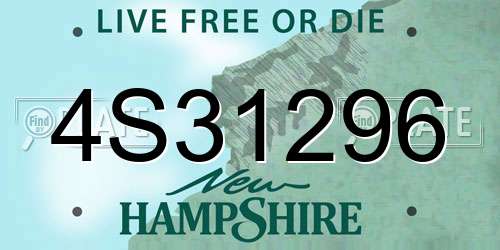 4S31296 New Hampshire License Plate