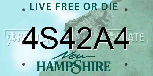 4S42A4 New Hampshire License Plate