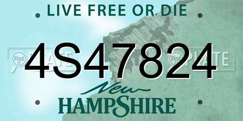 4S47824 New Hampshire License Plate
