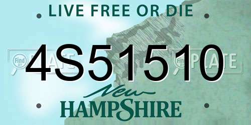 4S51510 New Hampshire License Plate
