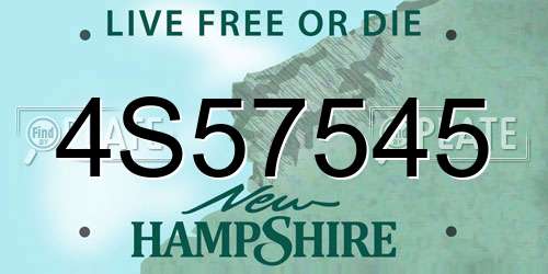 4S57545 New Hampshire License Plate