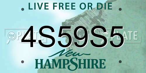 4S59S5 New Hampshire License Plate