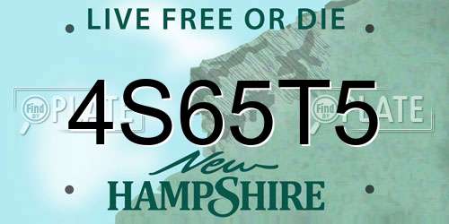4S65T5 New Hampshire License Plate