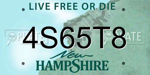 4S65T8 New Hampshire License Plate