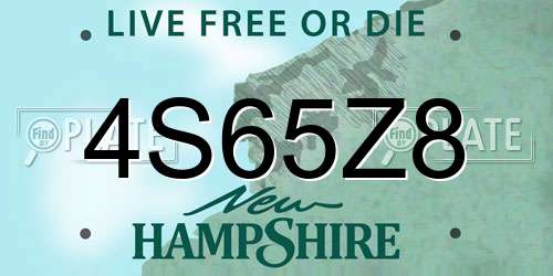 4S65Z8 New Hampshire License Plate
