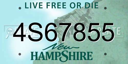 4S67855 New Hampshire License Plate