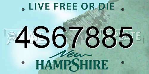 4S67885 New Hampshire License Plate