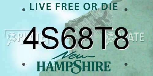 4S68T8 New Hampshire License Plate