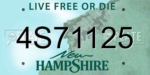 4S71125 New Hampshire License Plate