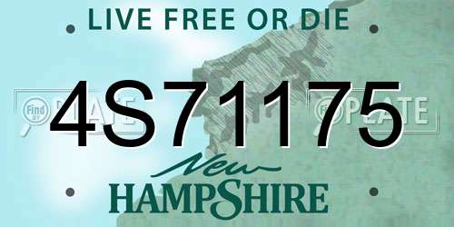 4S71175 New Hampshire License Plate