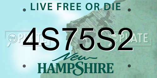 4S75S2 New Hampshire License Plate