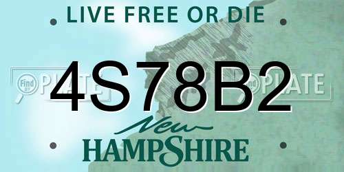 4S78B2 New Hampshire License Plate