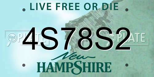 4S78S2 New Hampshire License Plate