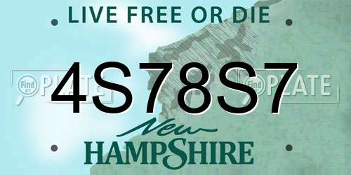 4S78S7 New Hampshire License Plate