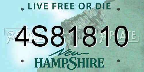 4S81810 New Hampshire License Plate