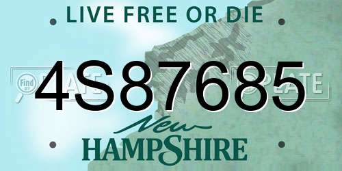 4S87685 New Hampshire License Plate