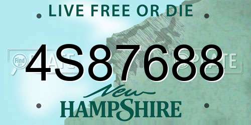4S87688 New Hampshire License Plate