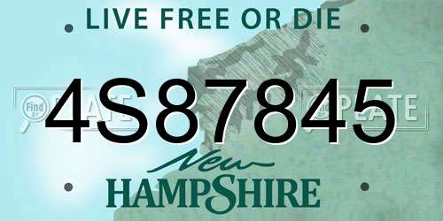 4S87845 New Hampshire License Plate