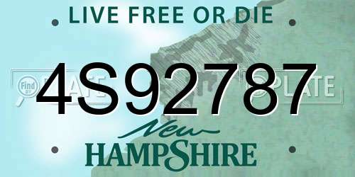 4S92787 New Hampshire License Plate