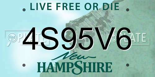 4S95V6 New Hampshire License Plate
