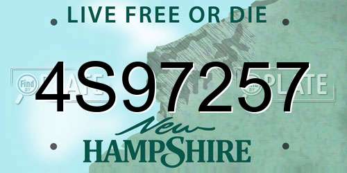 4S97257 New Hampshire License Plate