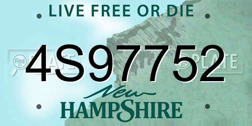 4S97752 New Hampshire License Plate