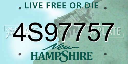 4S97757 New Hampshire License Plate