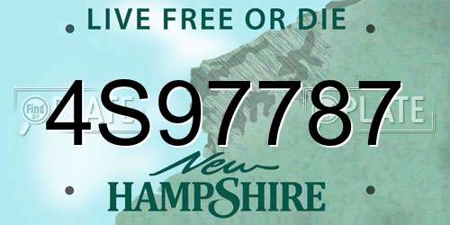 4S97787 New Hampshire License Plate