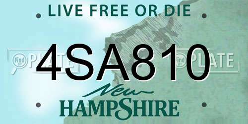 4SA810 New Hampshire License Plate