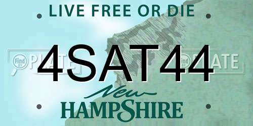 4SAT44 New Hampshire License Plate
