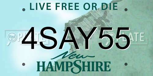 4SAY55 New Hampshire License Plate