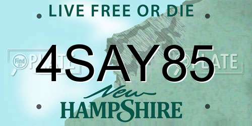 4SAY85 New Hampshire License Plate