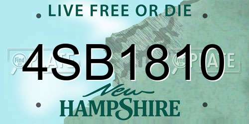 4SB1810 New Hampshire License Plate