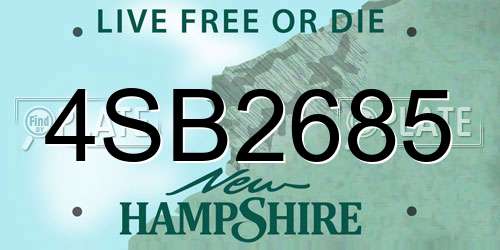4SB2685 New Hampshire License Plate
