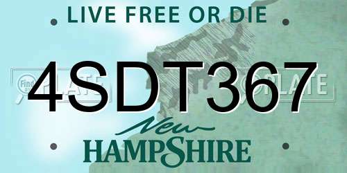 4SDT367 New Hampshire License Plate