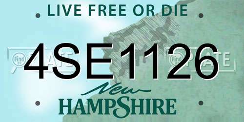 4SE1126 New Hampshire License Plate